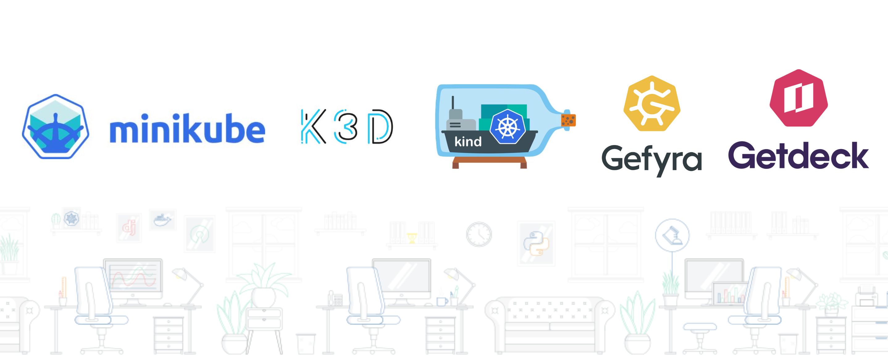 Minikube vs. k3d vs. kind vs. Getdeck BLUESHOE